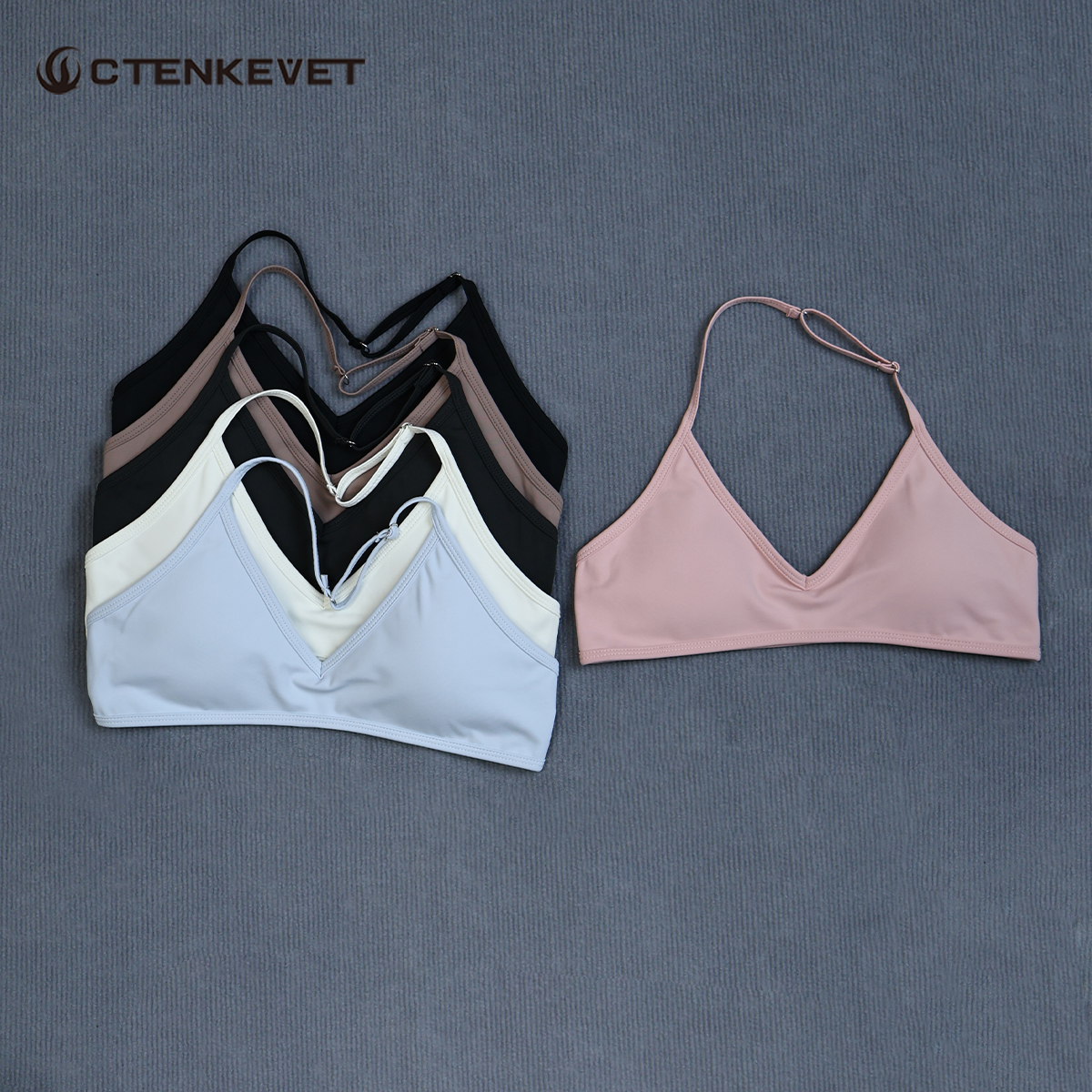Sports Bra High Impact - Women's Summer Halter Neck Padded Sports