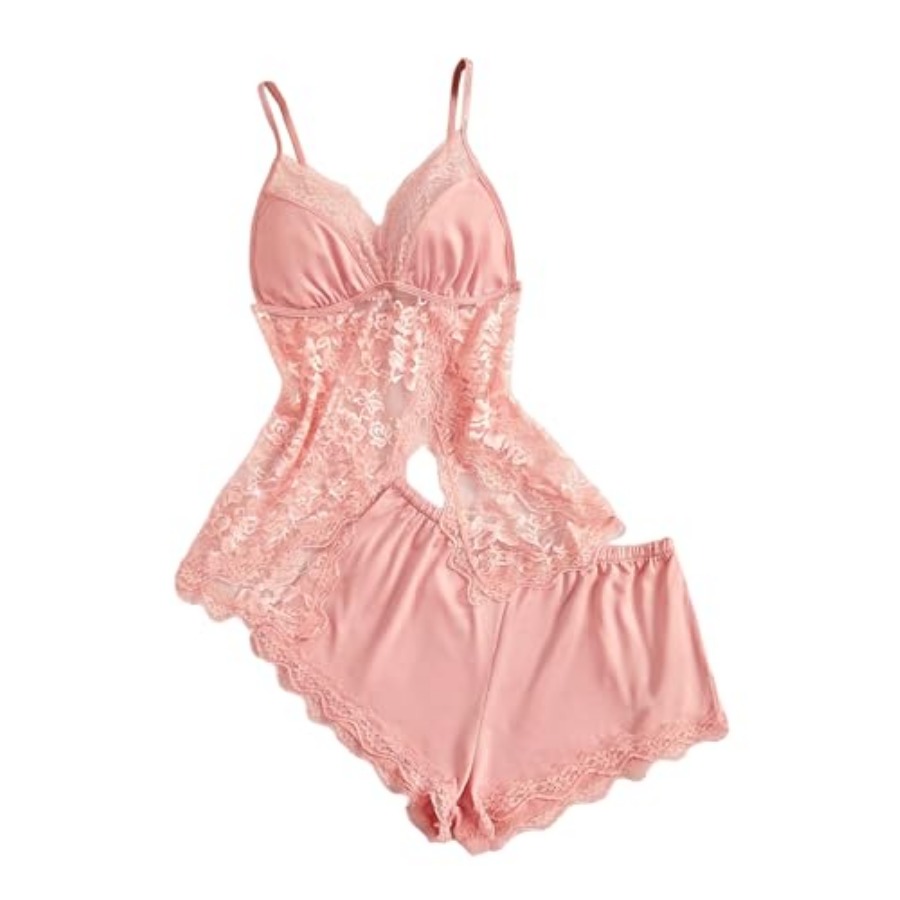 OYOANGLE Women's 2 Pcs Pajama  - Cami Top Lace บทวิจารณ์และราคา