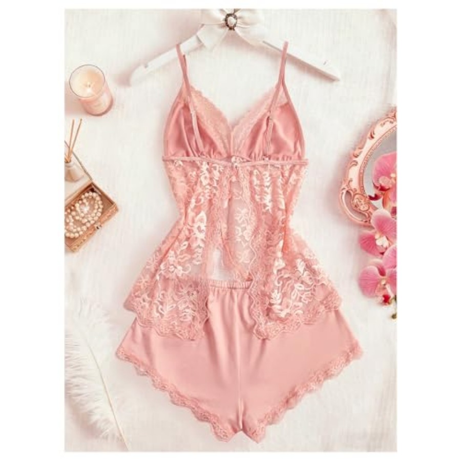 OYOANGLE Women's 2 Pcs Pajama  - Cami Top Lace บทวิจารณ์และราคา