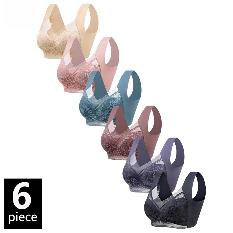 6PCS Women Wireless Push Up Br - Bralette Wireless Soft บทวิจารณ์และราคา