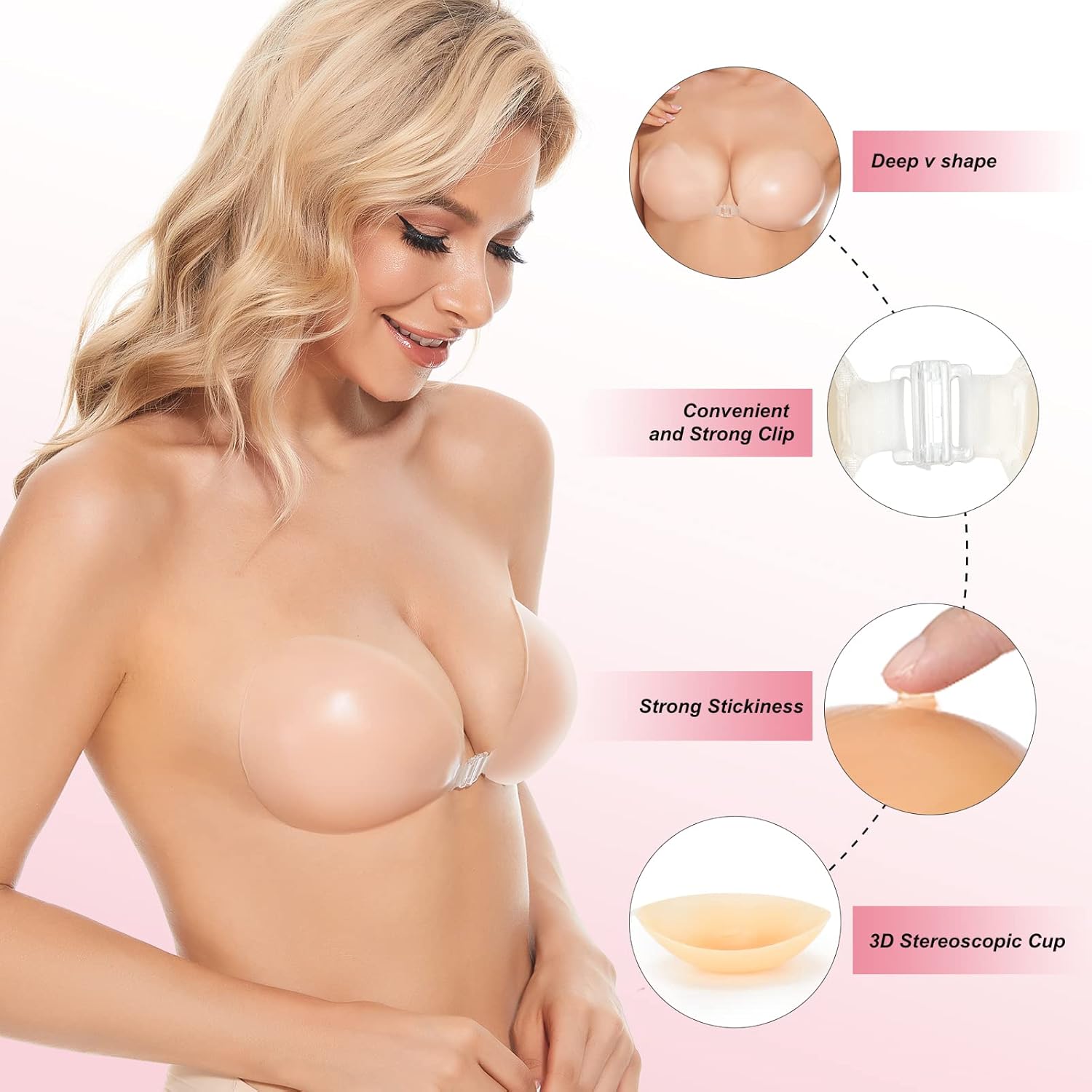 Sticky Bra Push Up Adhesive Br - Silicone Bra Adhesive บทวิจารณ์และราคา
