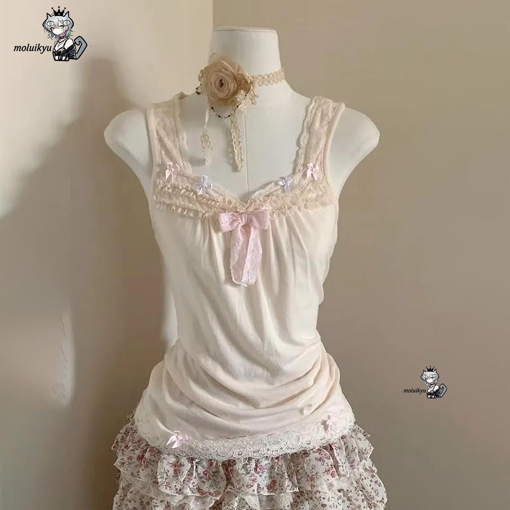 Women Y2K 2Pcs Outfit Set Lace - Cami Top Lace บทวิจารณ์และราคา