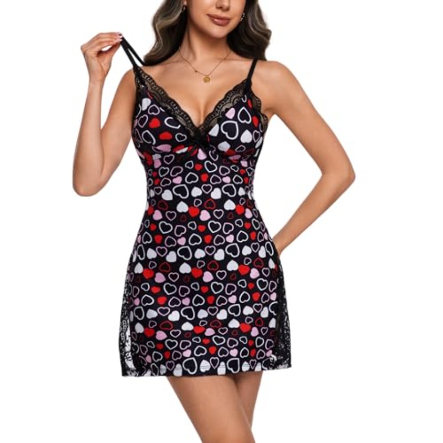 Night Gowns for Women V Neck L - Babydoll Chemise Night บทวิจารณ์และราคา