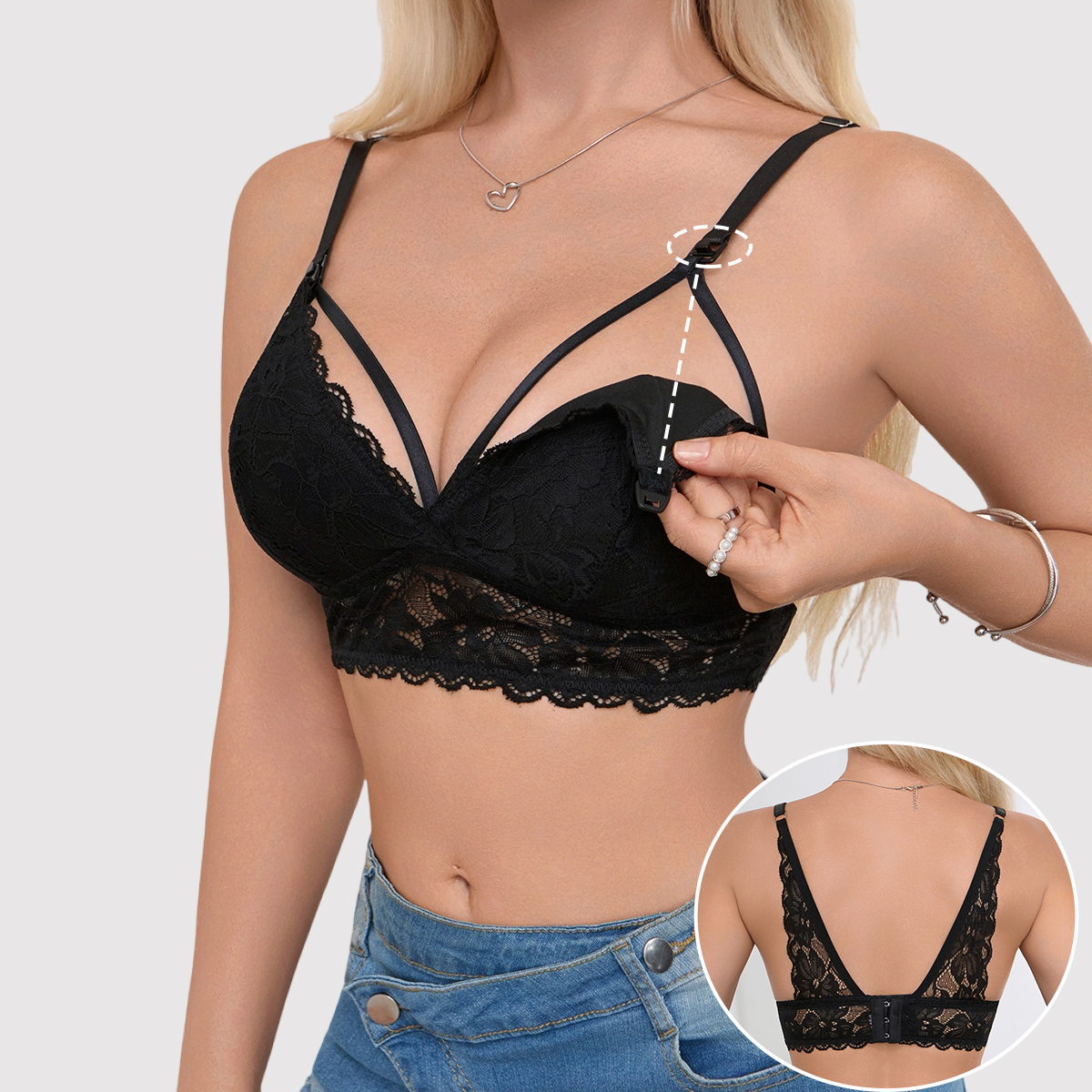 Sexy Hollow Out Lace Nursing B - Nursing Bra Sleep บทวิจารณ์และราคา