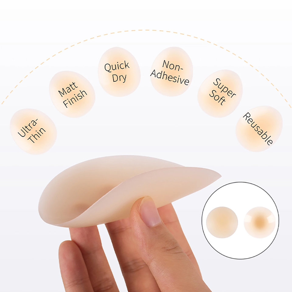 No Glue Self Adhesive Nipple C - Silicone Bra Adhesive บทวิจารณ์และราคา