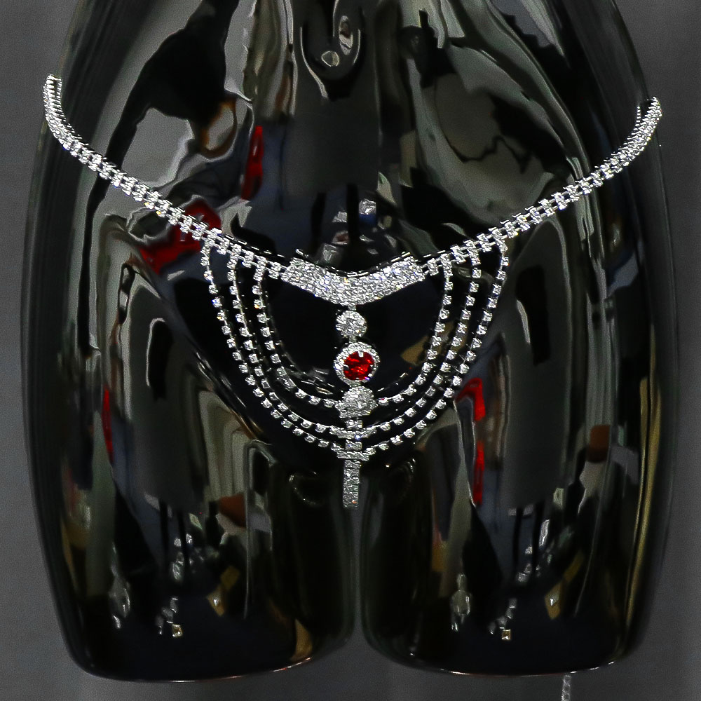 Crystal Rhinestone Body Chain  - Thong Bikini Women บทวิจารณ์และราคา
