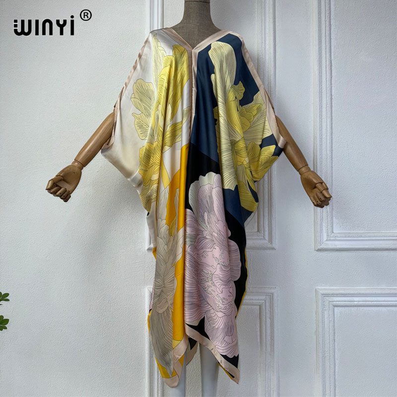 WINYI Summer african V-neck dr - Robe Silk Women บทวิจารณ์และราคา