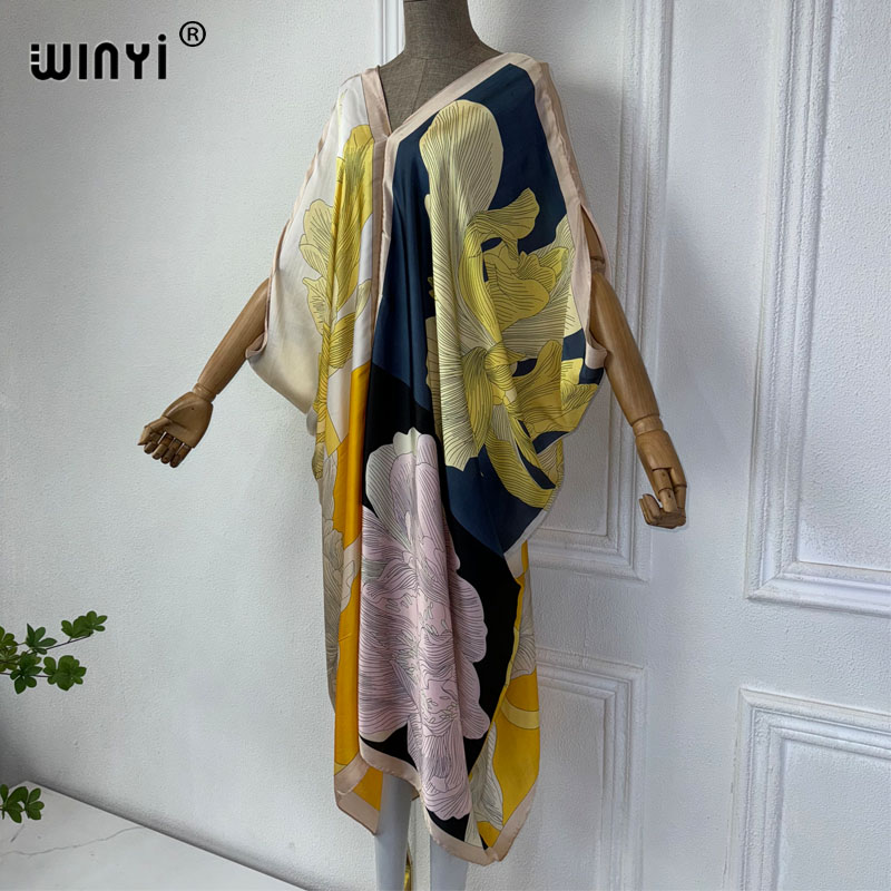 WINYI Summer african V-neck dr - Robe Silk Women บทวิจารณ์และราคา
