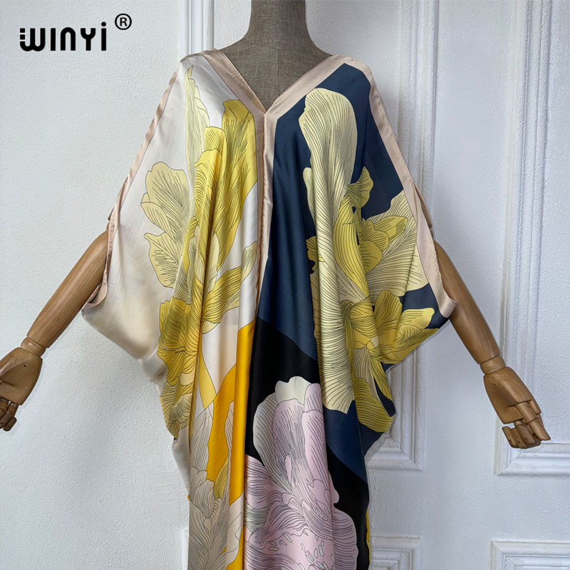 WINYI Summer african V-neck dr - Robe Silk Women บทวิจารณ์และราคา