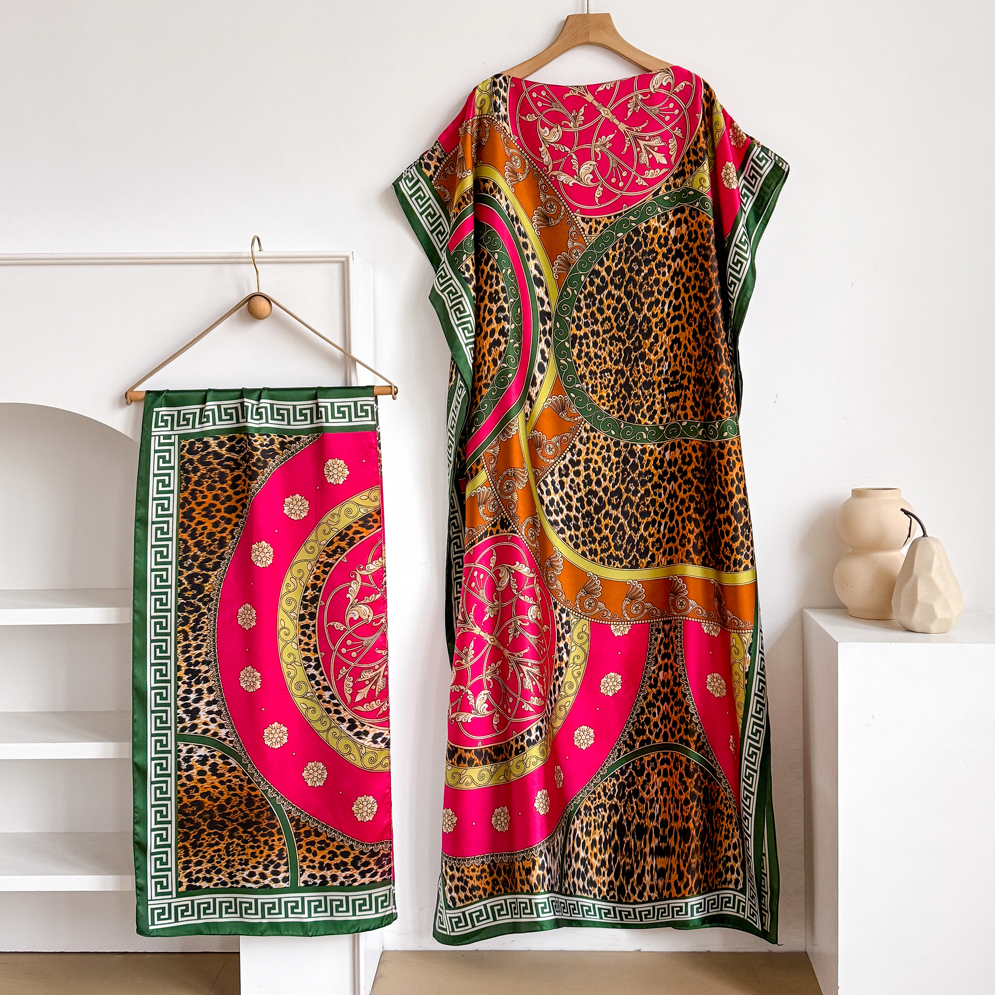 Summer Fashion Oversize Africa - Robe Silk Women บทวิจารณ์และราคา