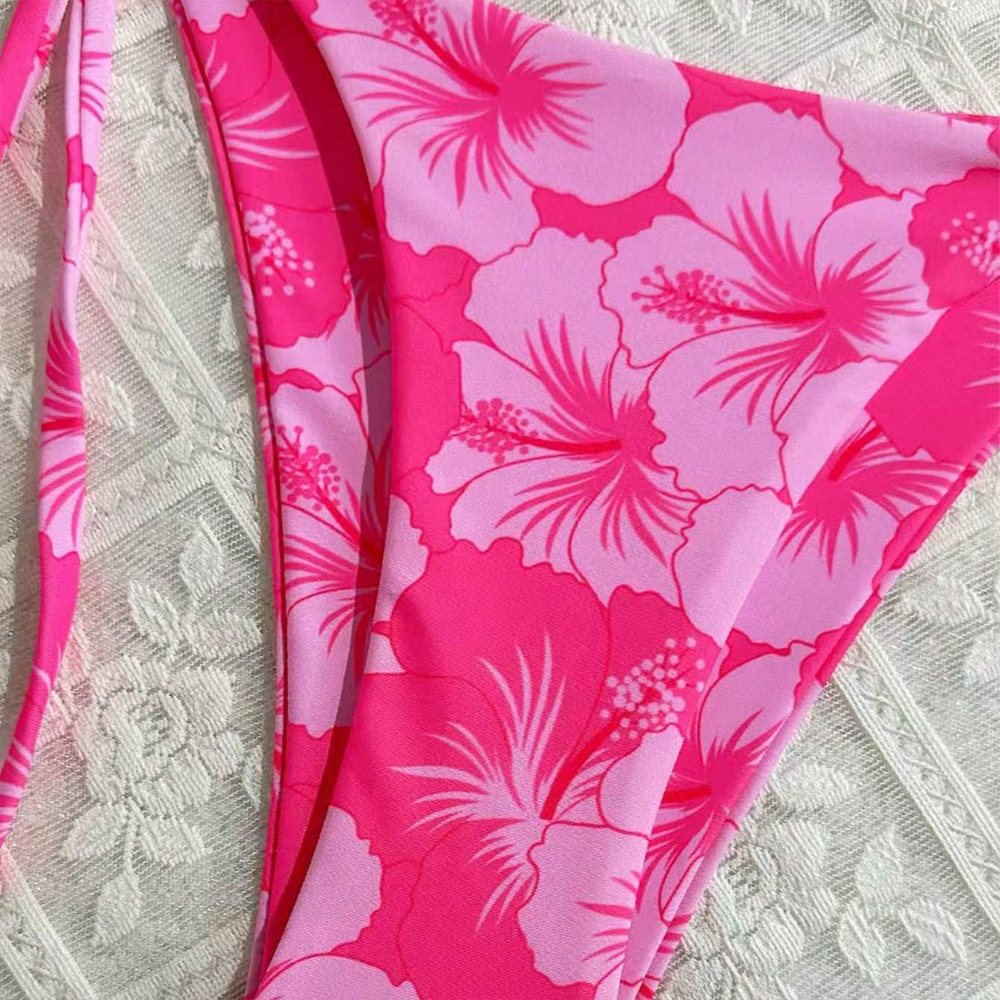 Women's Printed Vest Bikini+Th - Thong Bikini Women บทวิจารณ์และราคา