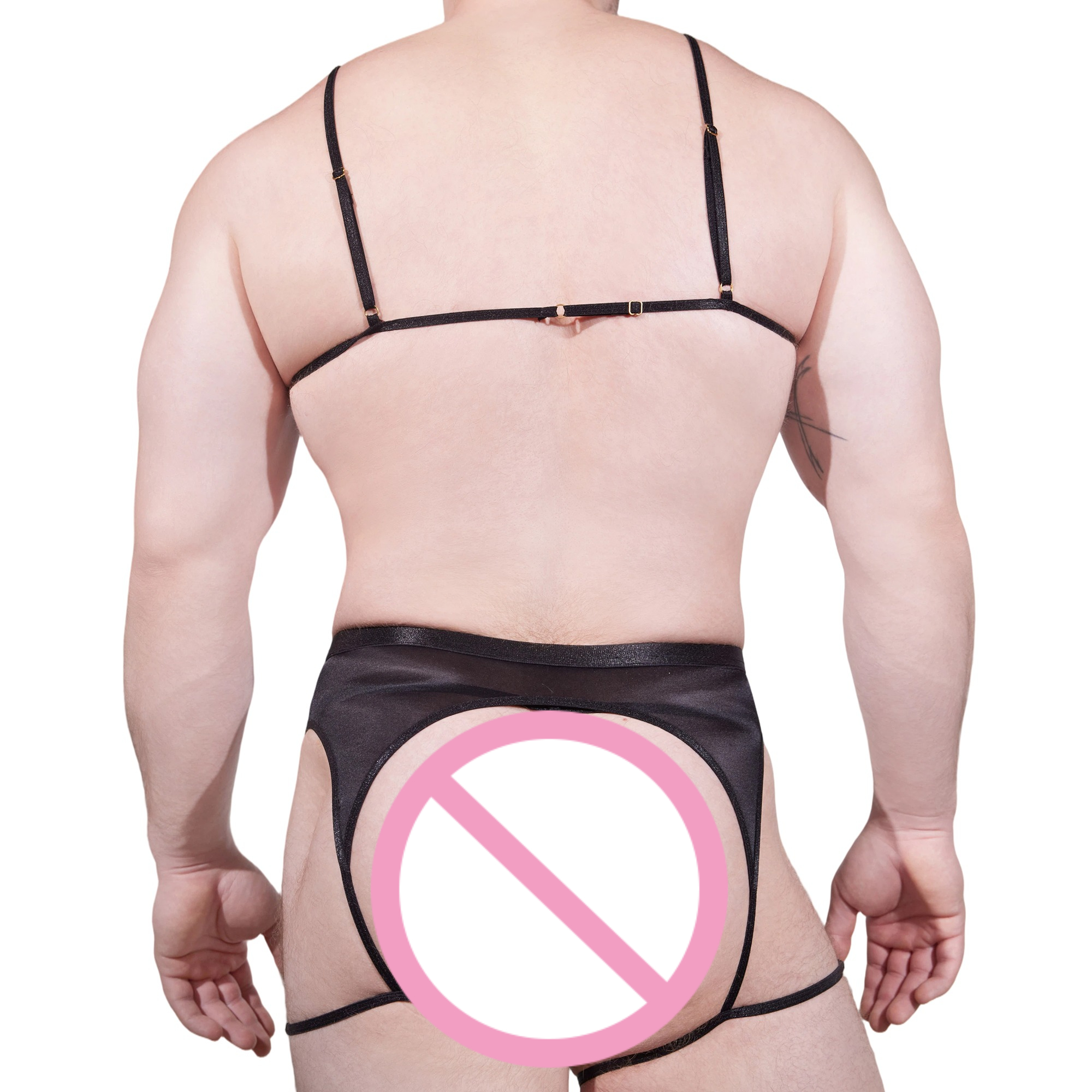 Men Novelty See-through Lace L - Garter Belt Set บทวิจารณ์และราคา