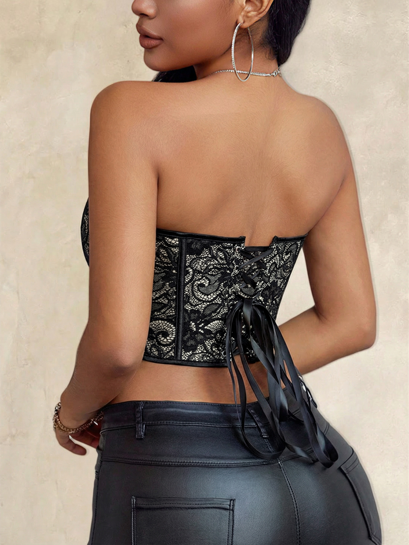 Sexy black lace heart-shaped s - Strapless Bra Backless บทวิจารณ์และราคา