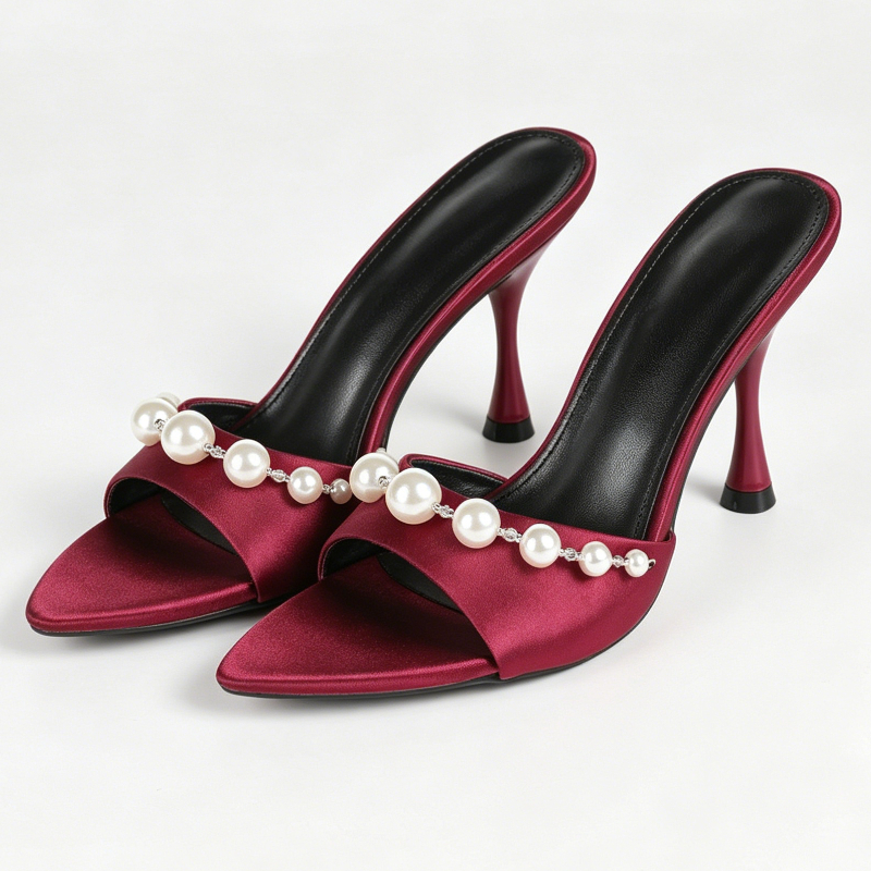 Elegant Satin Heeled Sandals W - Slip Dress Satin บทวิจารณ์และราคา