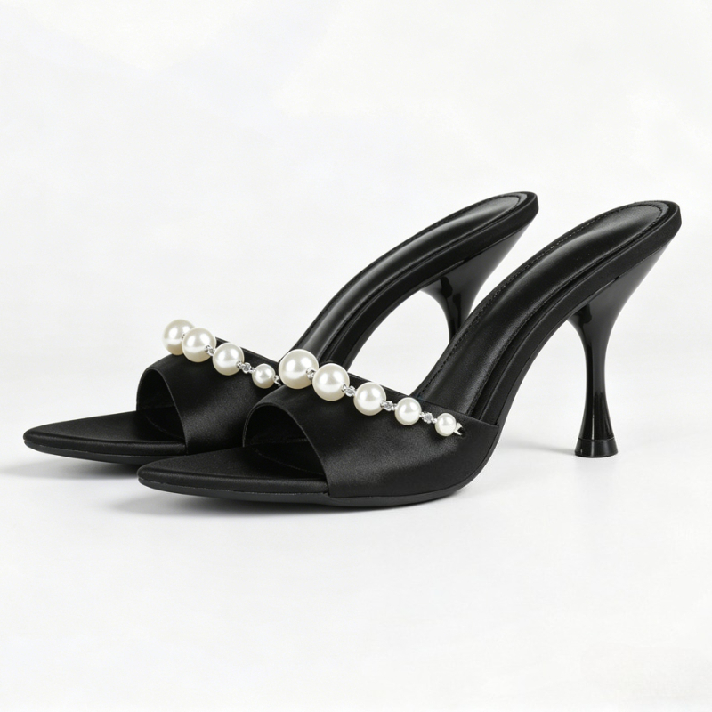 Elegant Satin Heeled Sandals W - Slip Dress Satin บทวิจารณ์และราคา