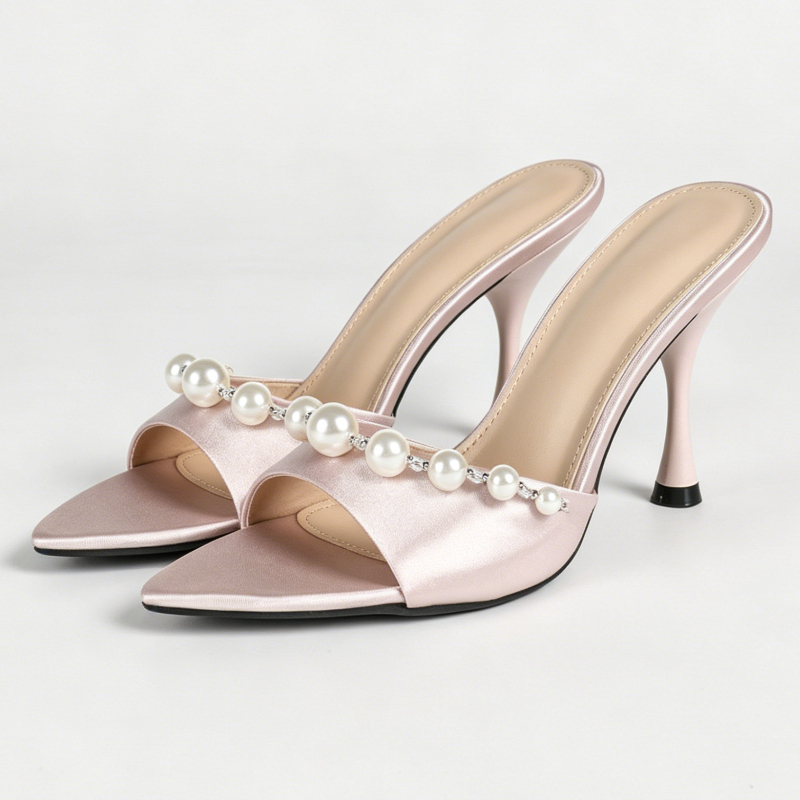 Elegant Satin Heeled Sandals W - Slip Dress Satin บทวิจารณ์และราคา