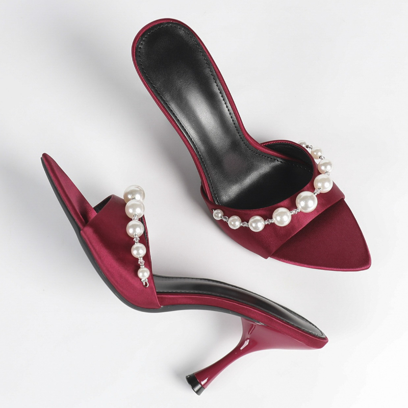 Elegant Satin Heeled Sandals W - Slip Dress Satin บทวิจารณ์และราคา