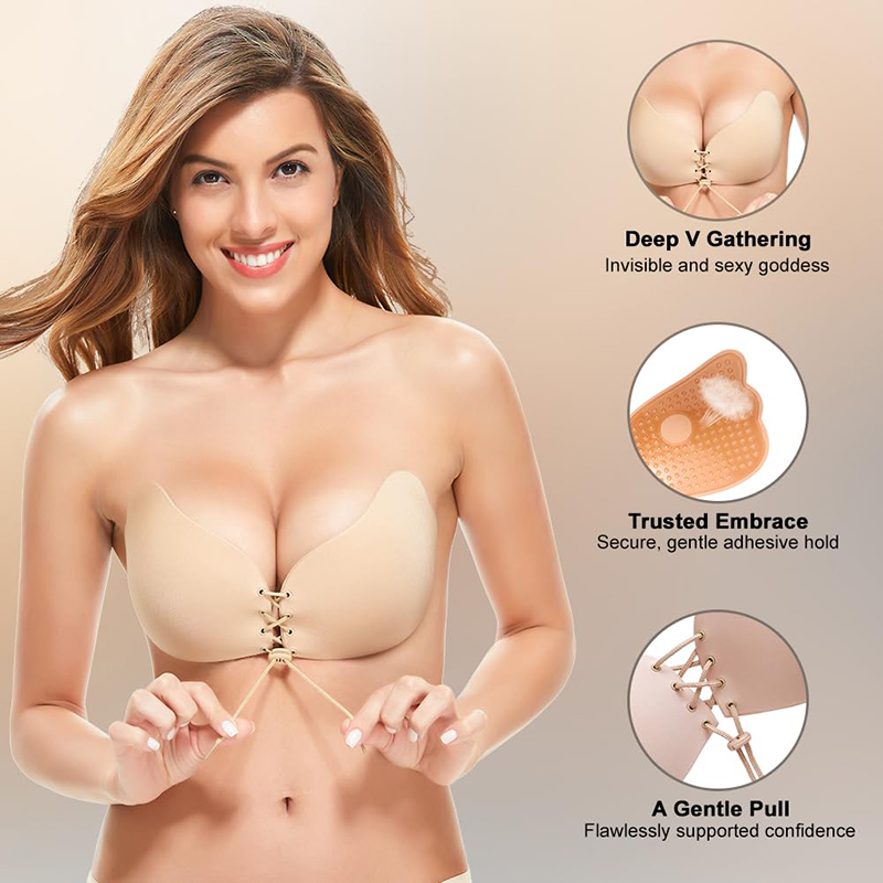 1/2 Pairs Women Summer Backles - Strapless Bra Backless บทวิจารณ์และราคา