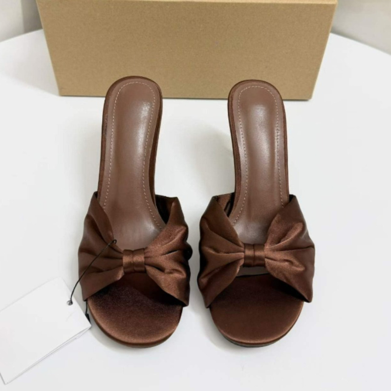 Satin Bow Mules High Heels For - Slip Dress Satin บทวิจารณ์และราคา
