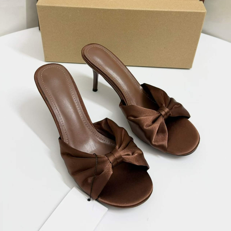 Satin Bow Mules High Heels For - Slip Dress Satin บทวิจารณ์และราคา