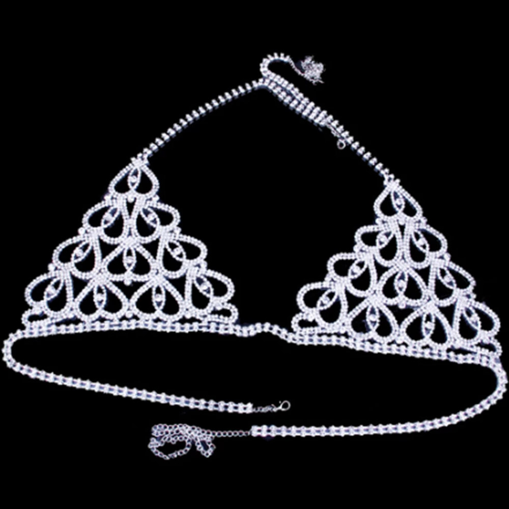Fashion Rhinestone Heart Bra T - Thong Bikini Women บทวิจารณ์และราคา