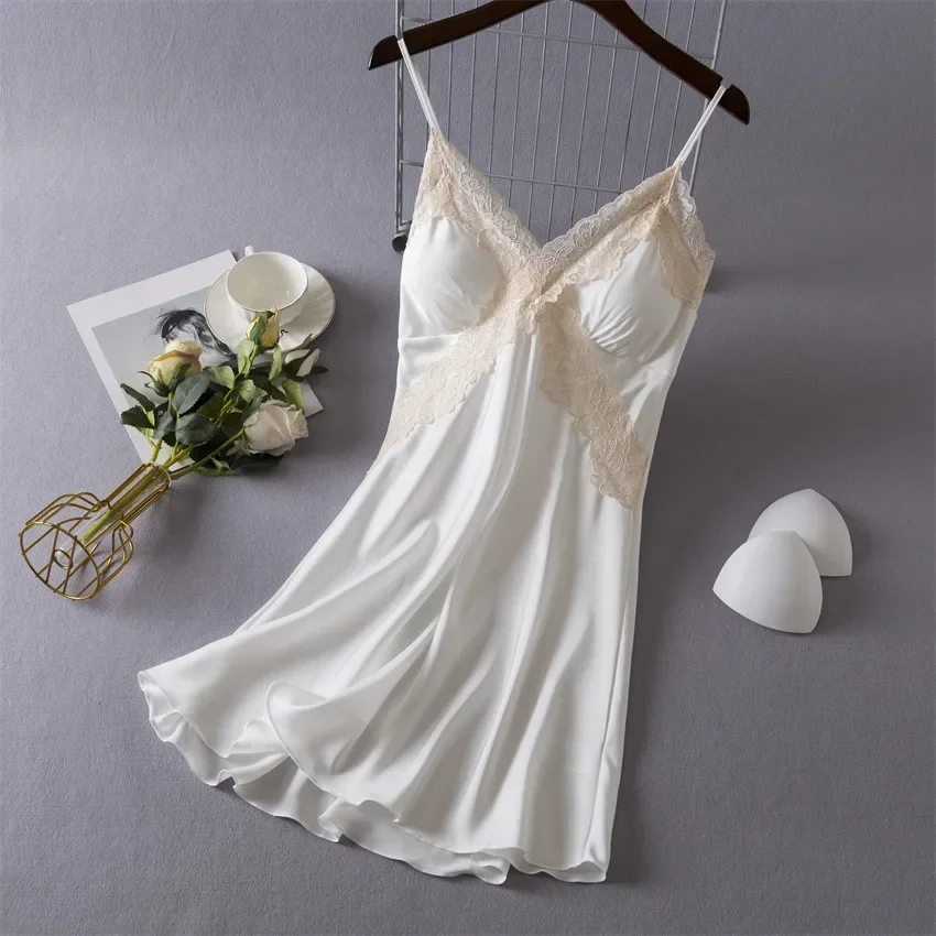 Women's Sexy Lingerie Satin Ni - Babydoll Chemise Night บทวิจารณ์และราคา