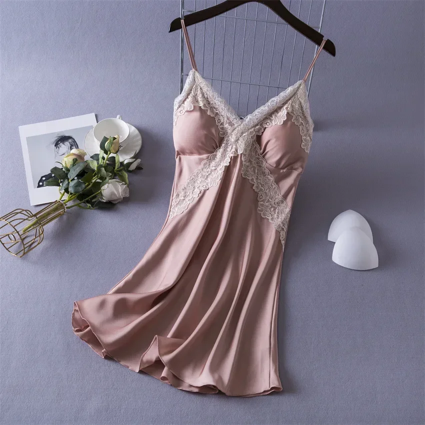 Women's Sexy Lingerie Satin Ni - Babydoll Chemise Night บทวิจารณ์และราคา