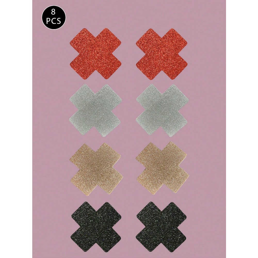 8pcs Glitter Cross Nipple Past - Nipple Cover Pasties บทวิจารณ์และราคา
