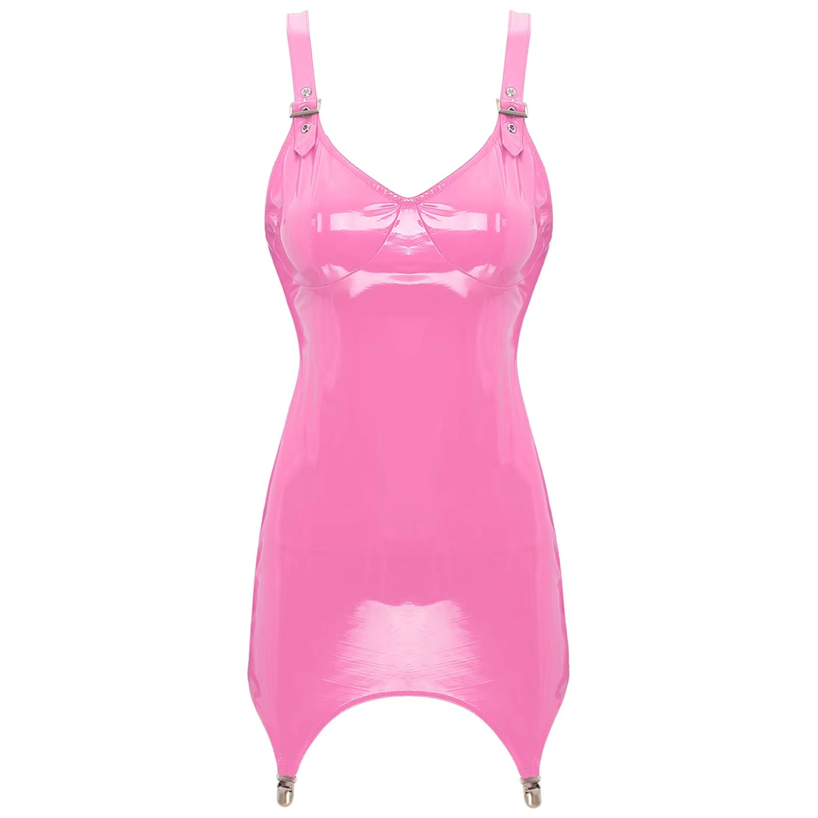 Womens Shiny Metallic PVC Leat - Babydoll Chemise Night บทวิจารณ์และราคา