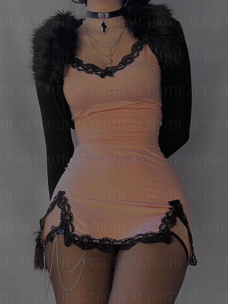 AltGoth Fairycore Y2k Pink Dre - Cami Top Lace บทวิจารณ์และราคา