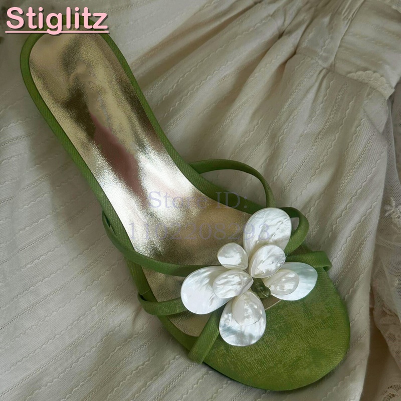 White Flower High Heels Slippe - Slip Dress Satin บทวิจารณ์และราคา