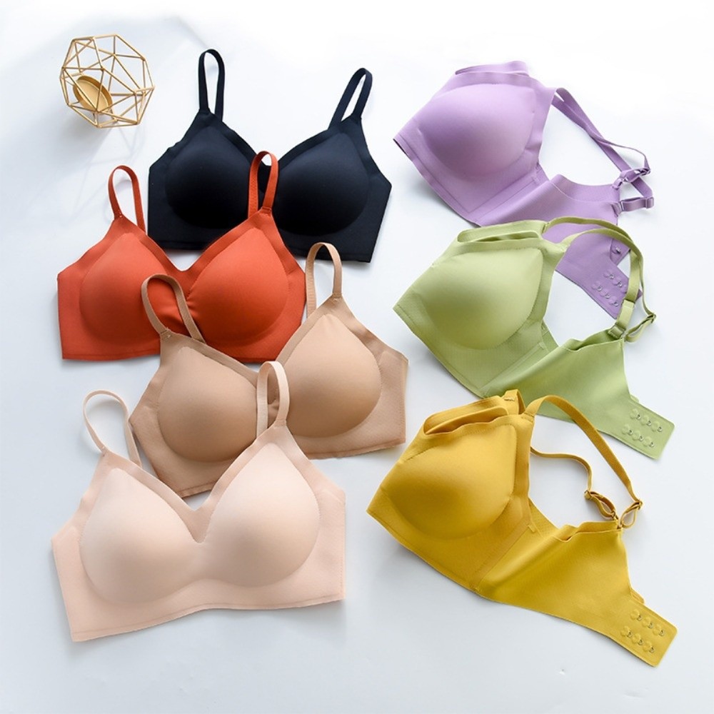 Push Up Wireless Bra Gathered  - Bralette Wireless Soft บทวิจารณ์และราคา