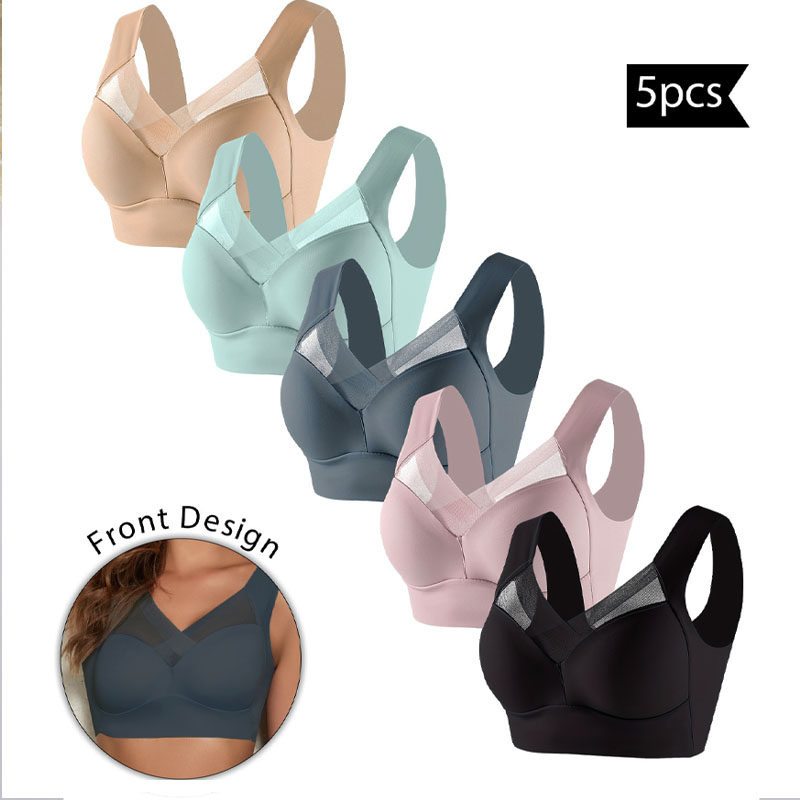5PCS Women Sports Bras Full Cu - Bralette Wireless Soft บทวิจารณ์และราคา