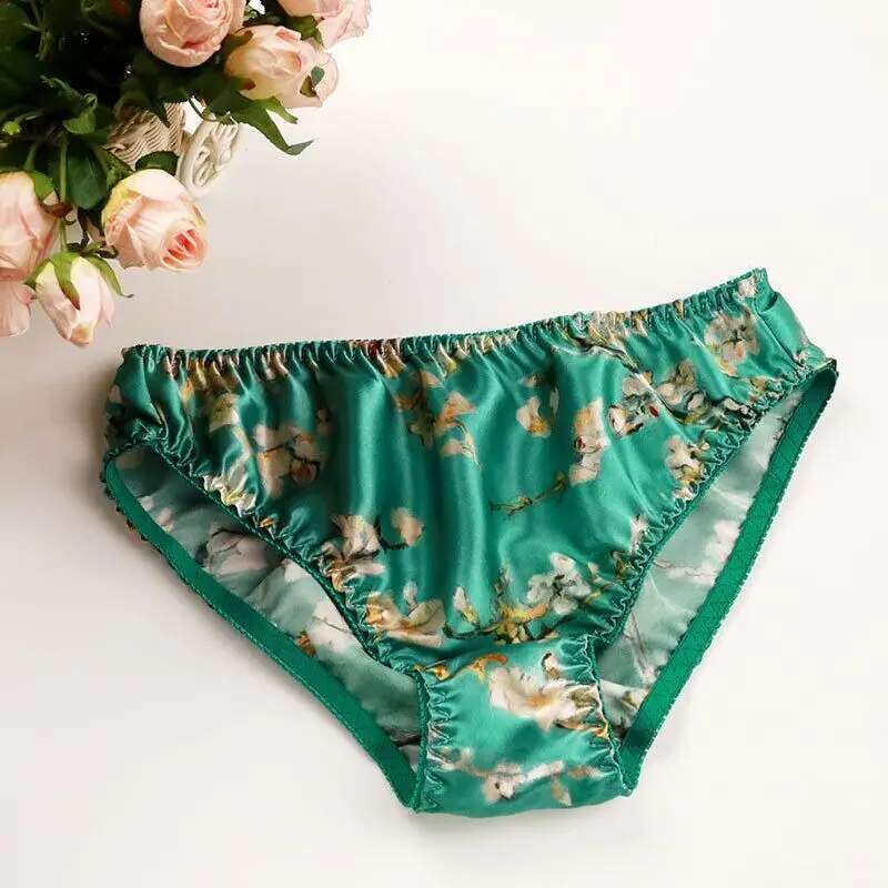 Summer Floral Print Ice Silk M - Boyshort Underwear บทวิจารณ์และราคา
