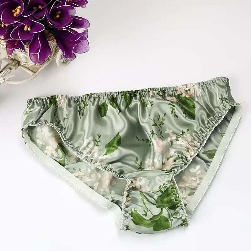 Summer Floral Print Ice Silk M - Boyshort Underwear บทวิจารณ์และราคา