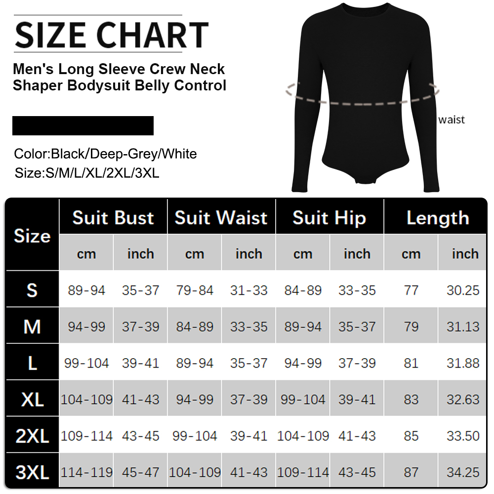 Mens Long Sleeve Bodysuit Full - Shapewear Bodysuit Firm บทวิจารณ์และราคา
