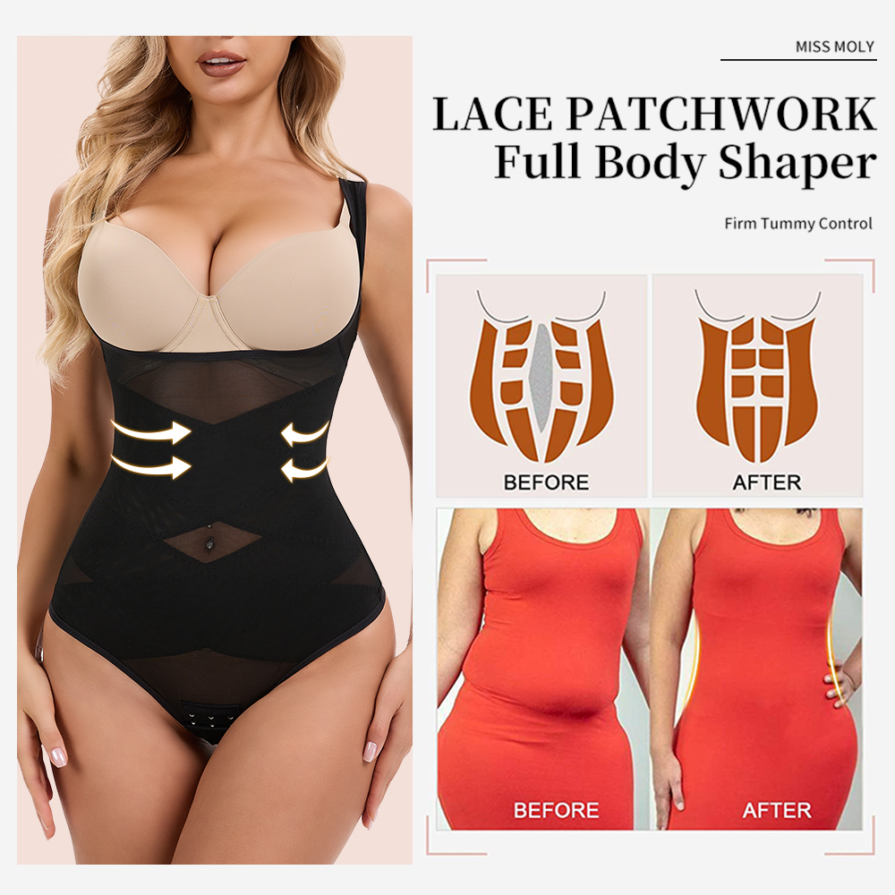Mesh Thongs Bodysuit Shapewear - Shapewear Bodysuit Firm บทวิจารณ์และราคา