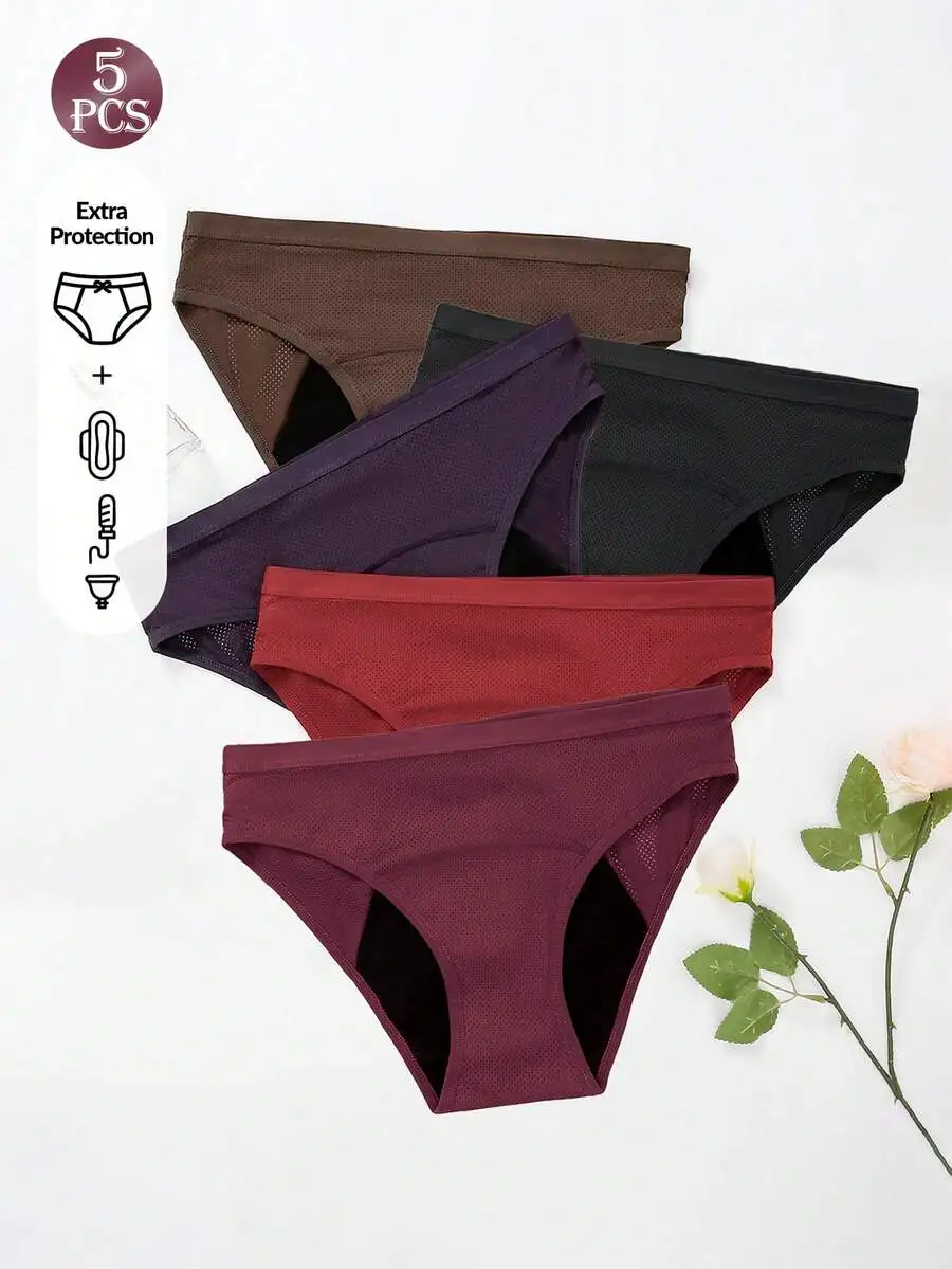 5 Pcs Women Solid Color Absorb - Period Panty Absorbent บทวิจารณ์และราคา